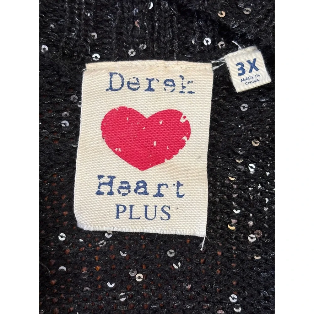 Derek Heart Plus Cropped Cardigan Shrug Sweater 3X Whimsigoth Sequin‎ Dressy